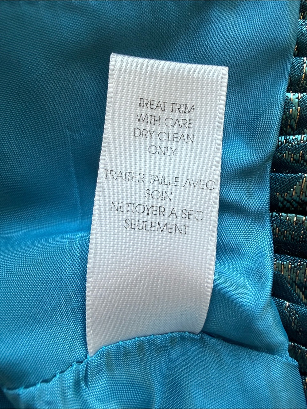NWT Nanette Lepore Bergdorf Goodman Turquoise Brocade Peplum Jacket Size 8 - Picture 7 of 11